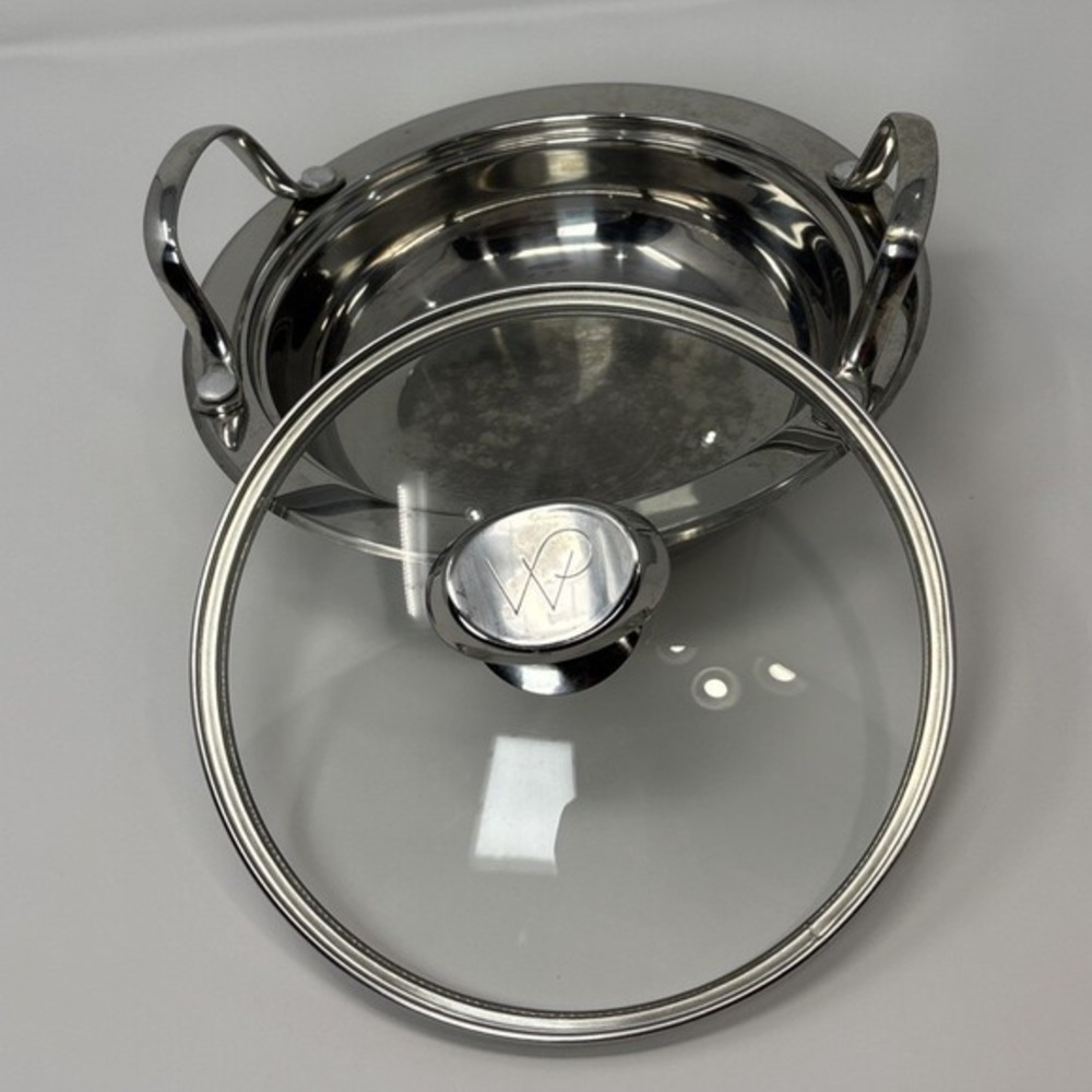 Wolfgang Puck Bistro Collection 8 inch Buffet Server‎ Stainless Steel Glass Lid